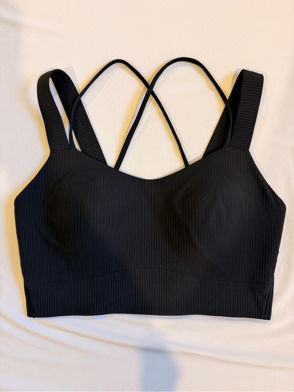 Lululemon - Like a Cloud Ribbed Longline Bra, D/DD Cup - Black - Size 6